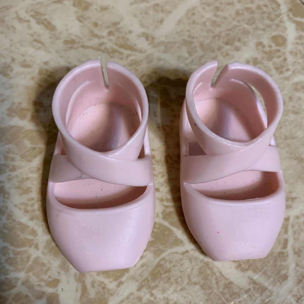 Doll Ballet Shoes 2 Inch Pink Crisscross Strap Pointe Toy Accessories Balletcore